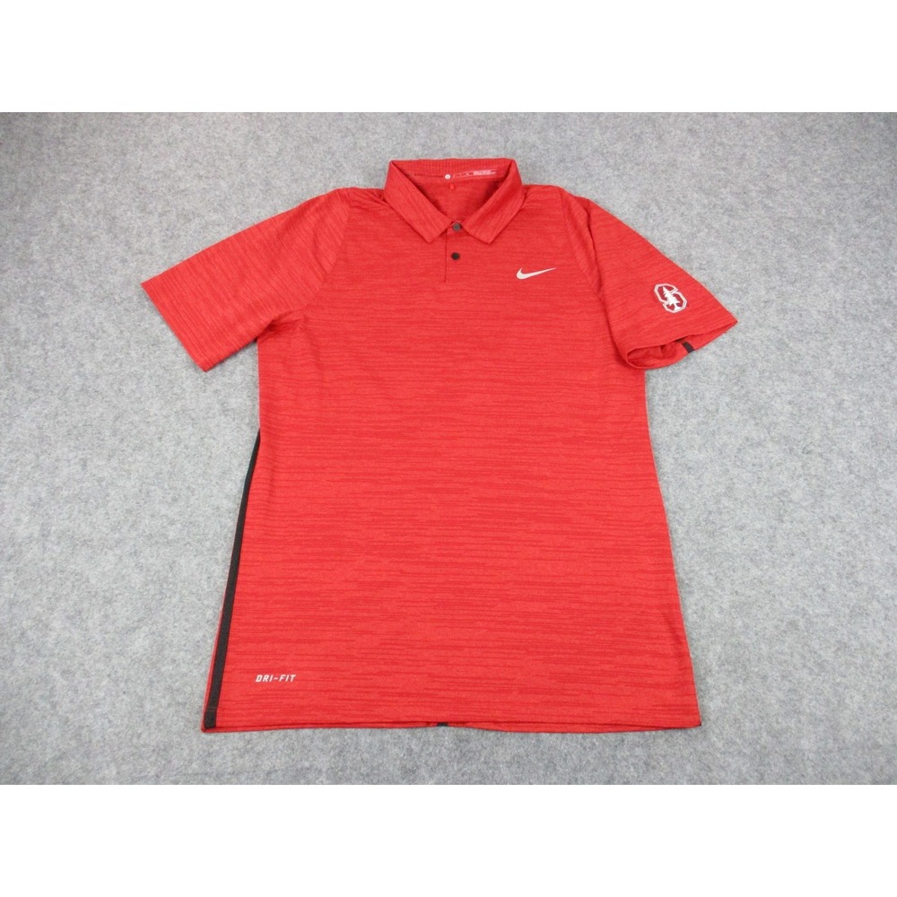 Stanford Cardinals Polo Shirt Mens Small Red Nike Tiger Woods NCAA College